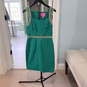 Lilly Pulitzer Emerald Green  Embellished Dress